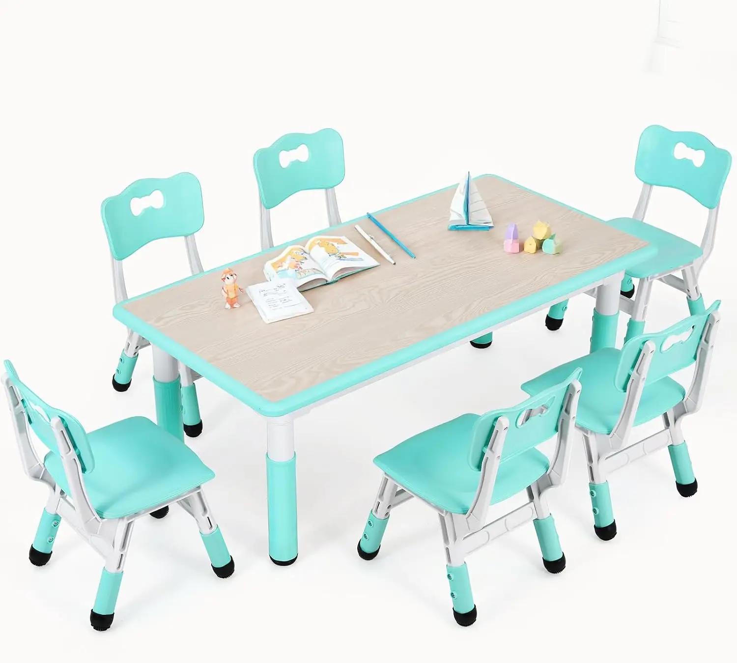 Art Craft For Preschoolers - Set Meja dan 6 Kursi Anak,