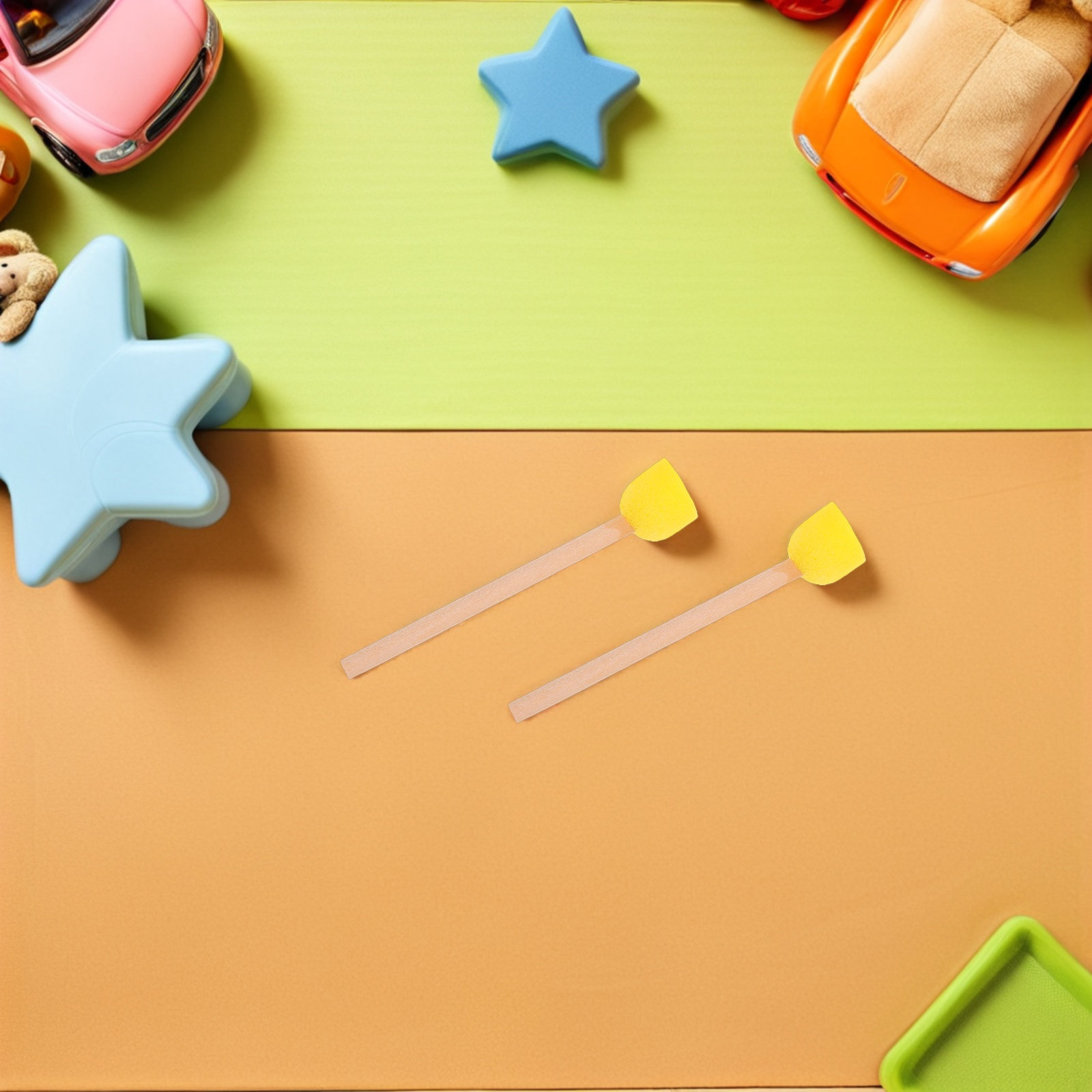 Art Craft For Preschoolers - 80 Buah Kuas Spons Bulat Gagang