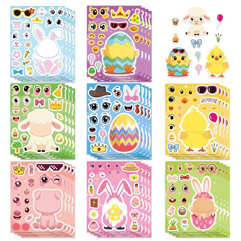 Art Craft Rabbit - DIY Kartun Telur Paskah Lembar Stiker