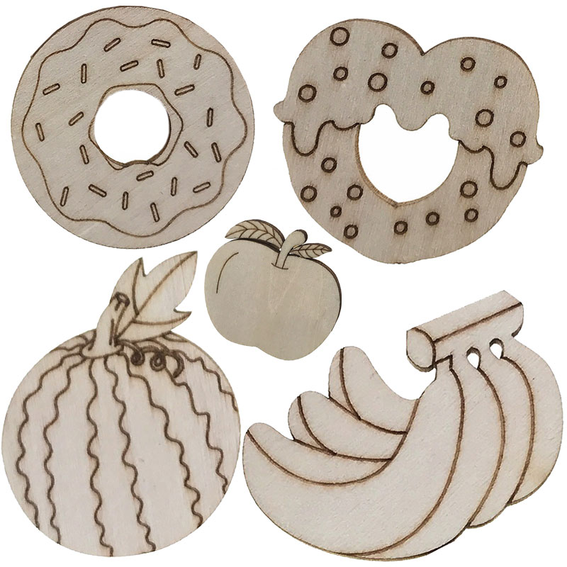 Art Craft Class - 100 PCS Potongan Kayu Bentuk Donat
