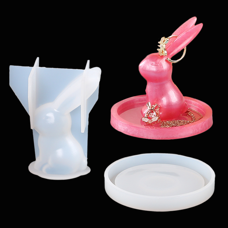 Art Craft Rabbit - Pemegang cincin kelinci 3D, 2 buah