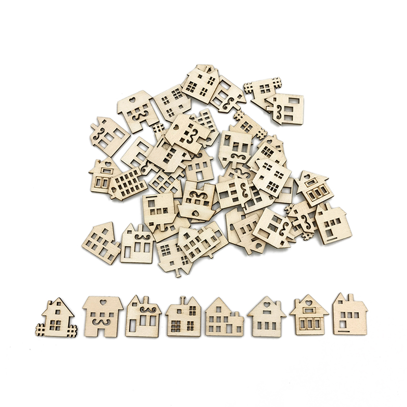 Art Craft For Preschoolers - 50 pcs Irisan Kayu Tanpa Cat