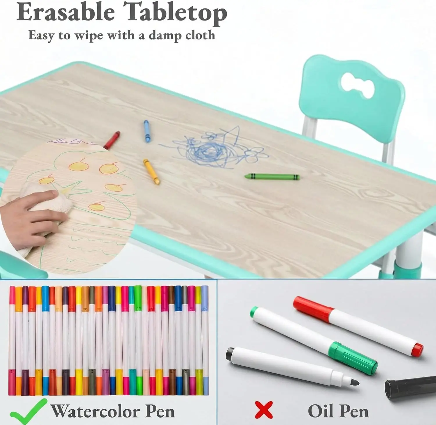 Set Meja dan 6 Kursi Anak, Mej - Art Craft For Preschoolers ulasan dan harga