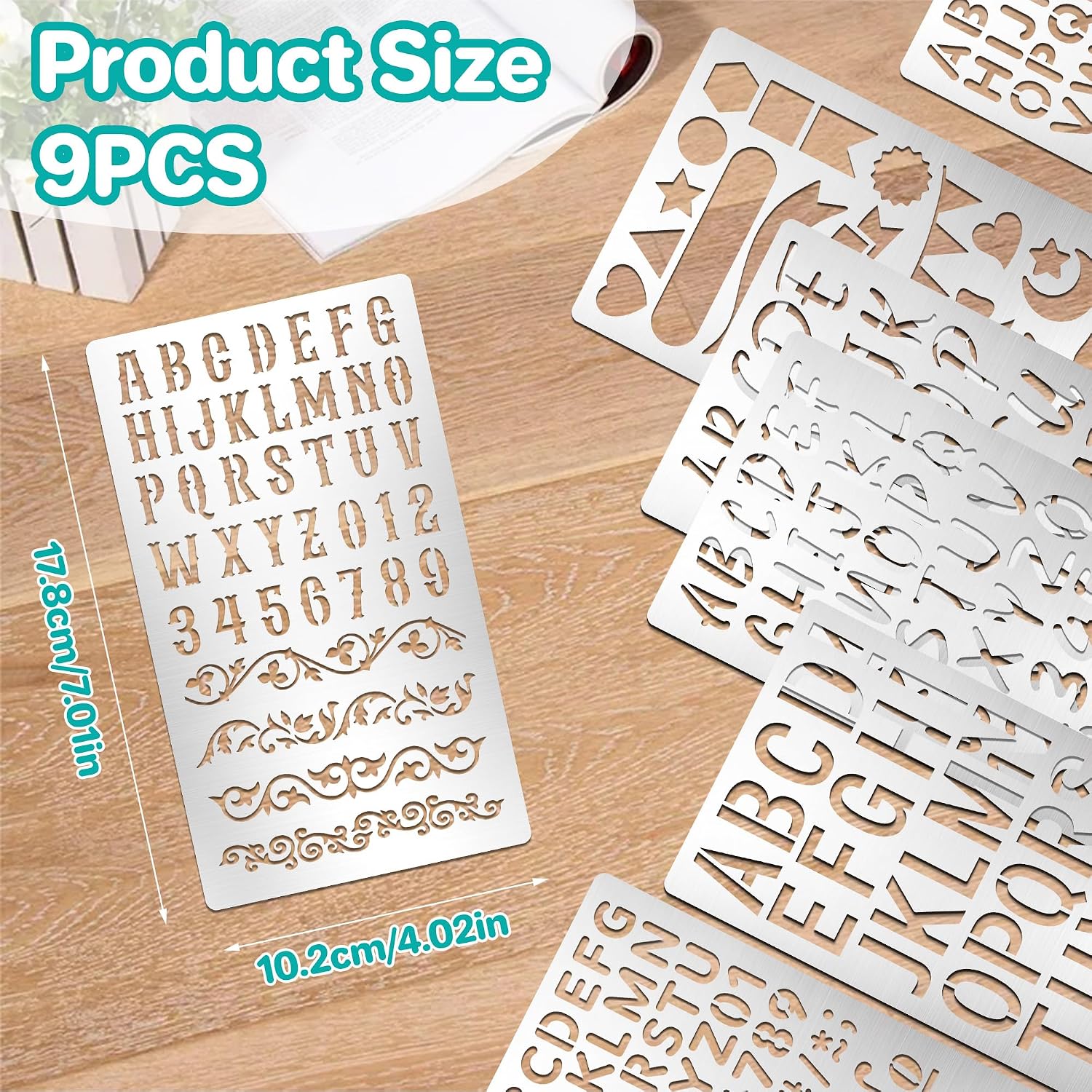 9Pcs Stensil Huruf dan Angka L - Art Craft Number ulasan dan harga