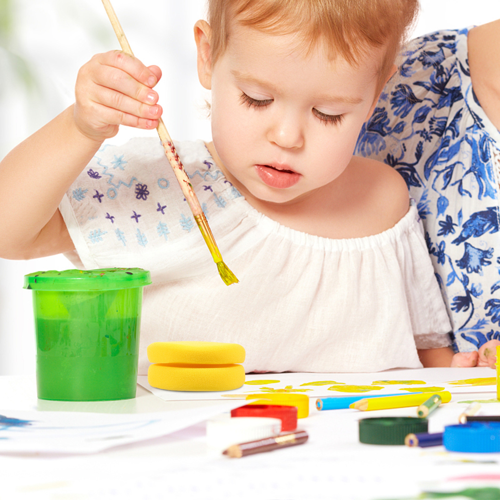 2Pcs Set Spons Lukis Bulat unt - Art Craft Class ulasan dan harga