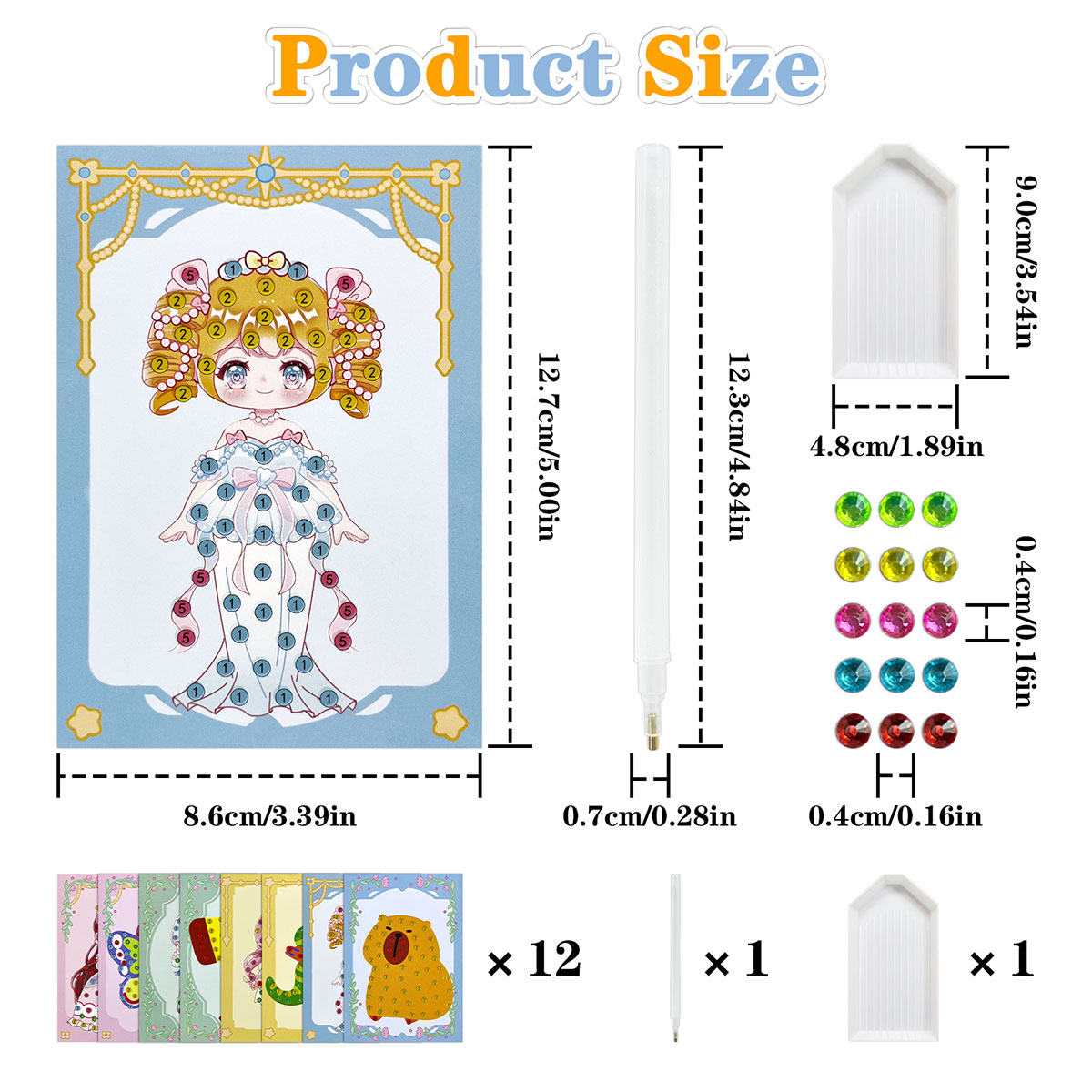 16 Pcs Perlengkapan Gem Kit DI - Art Craft Number ulasan dan harga