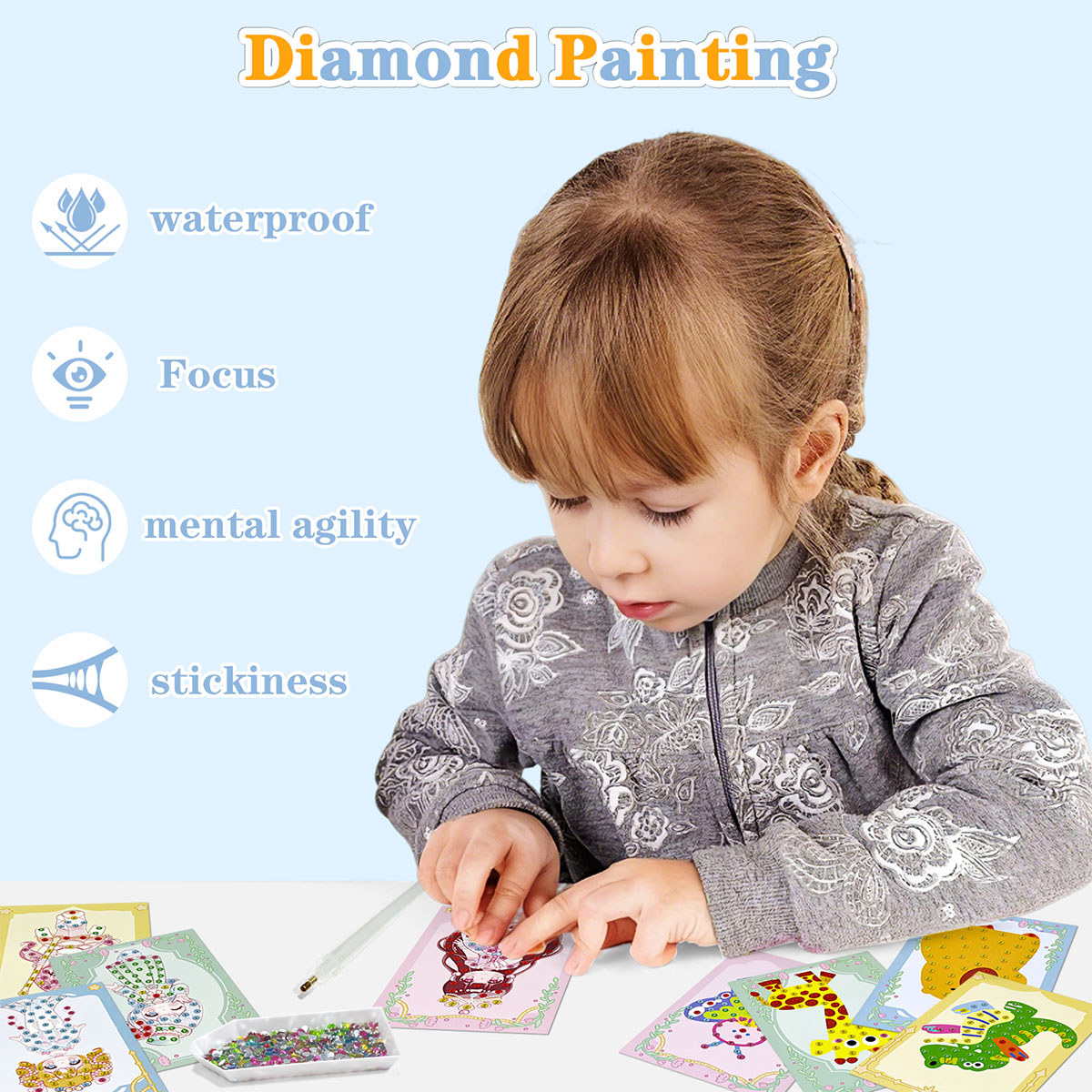 16 Pcs Perlengkapan Gem Kit DI - Art Craft Number ulasan dan harga