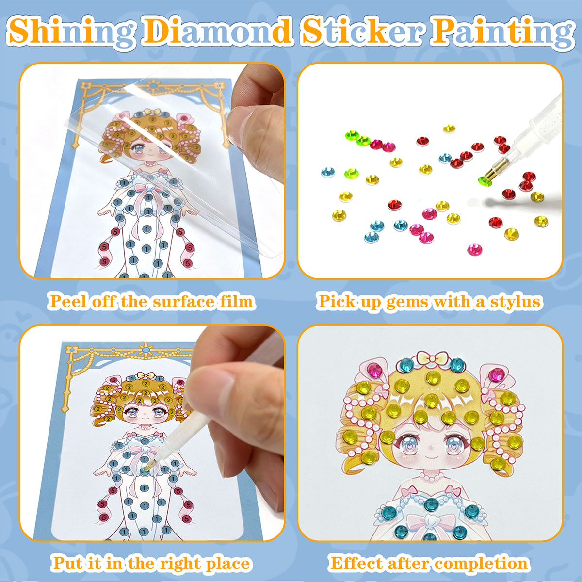 16 Pcs Perlengkapan Gem Kit DI - Art Craft Number ulasan dan harga