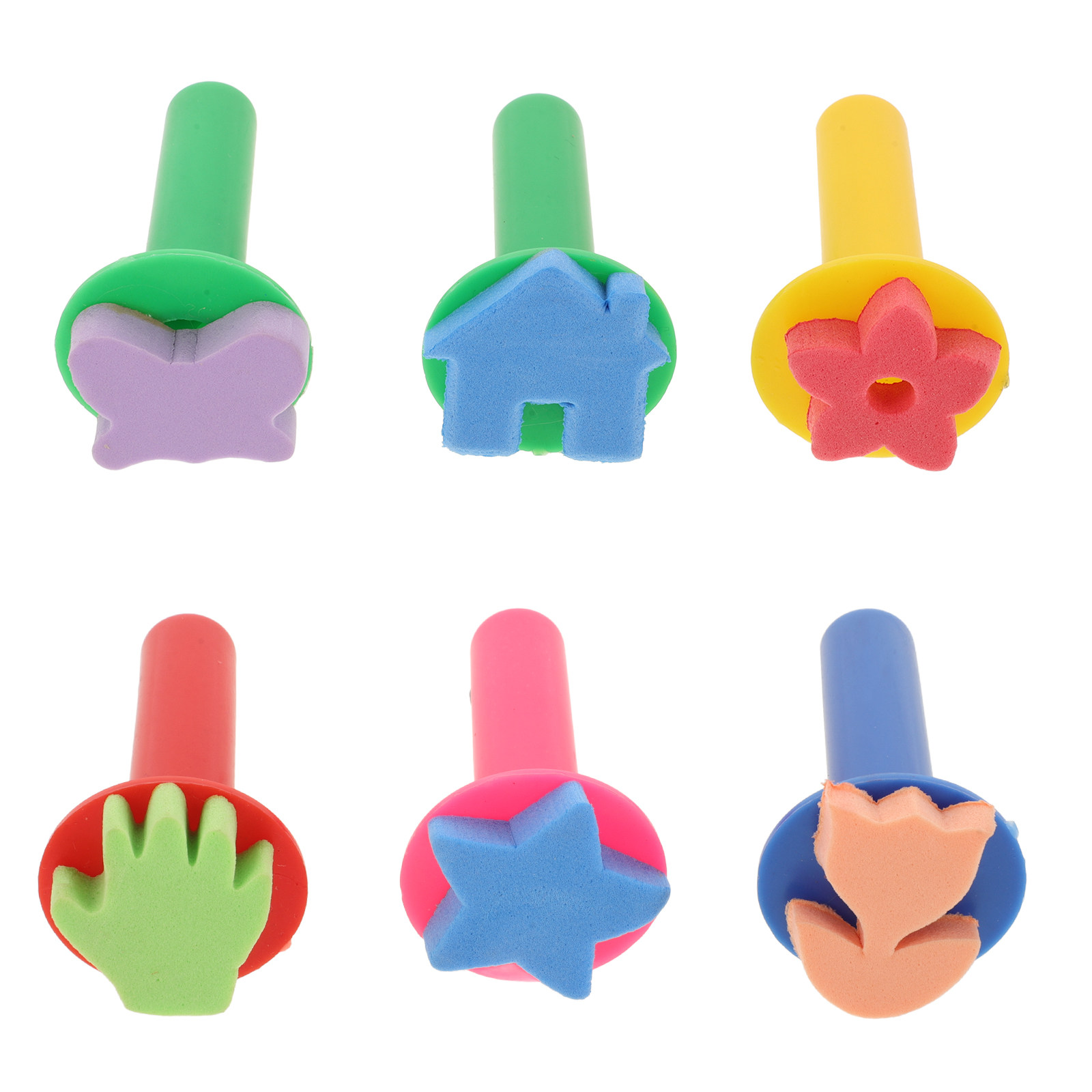 6Pcs Set Kuas Spons Busa Anak- - Art Craft For Preschoolers ulasan dan harga